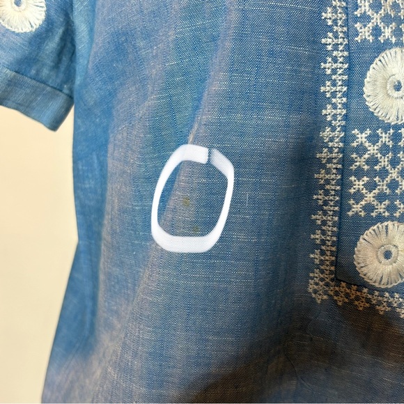 MADEWELL Blue Chambray Sunstitch Embroidered Short Sleeve Tunic Dress small - Picture 12 of 12